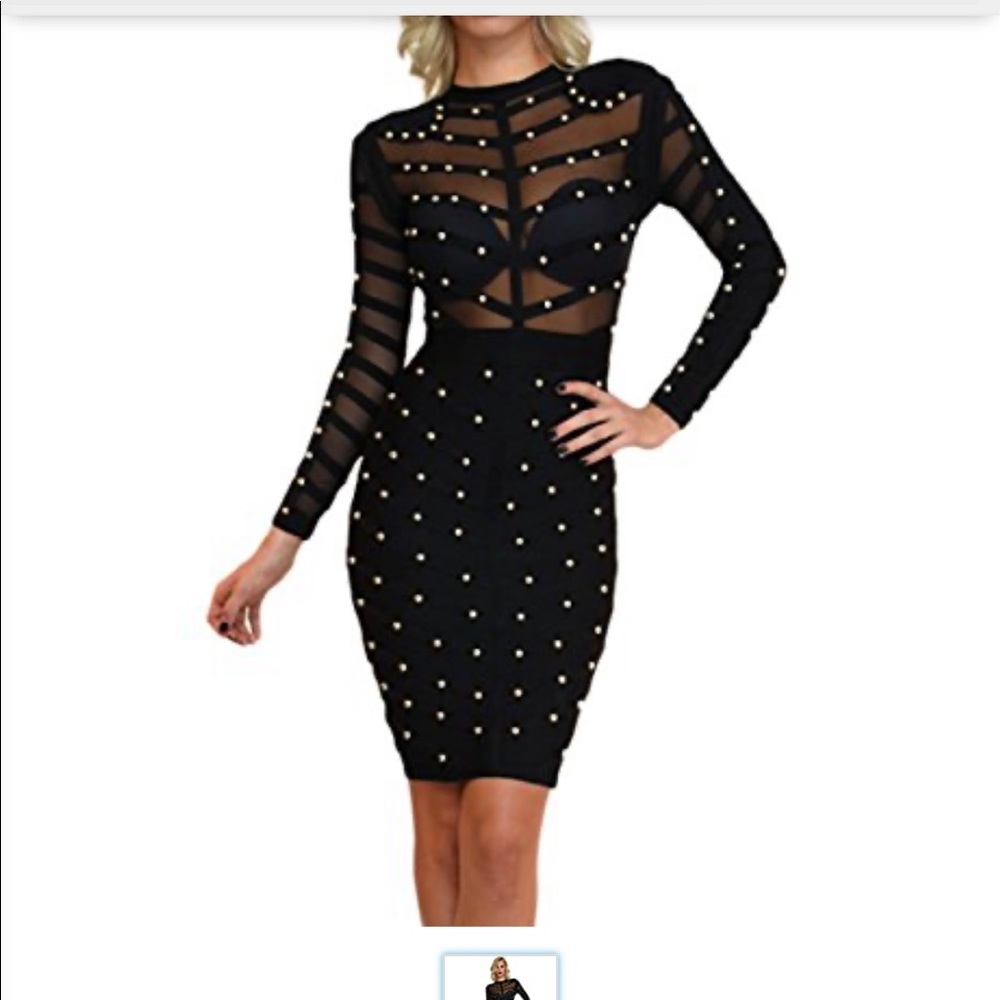 Bandage Studded Black dress